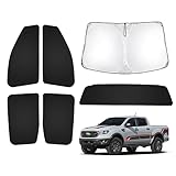 T TGBROS Windshield Sun Shade for Ford Ranger 2019-2023 Car Window Shades Thicken UV Block and Blackout Privacy Foldable Sunshades 6PCS Accessories Keep Cool Sun Visor Covers