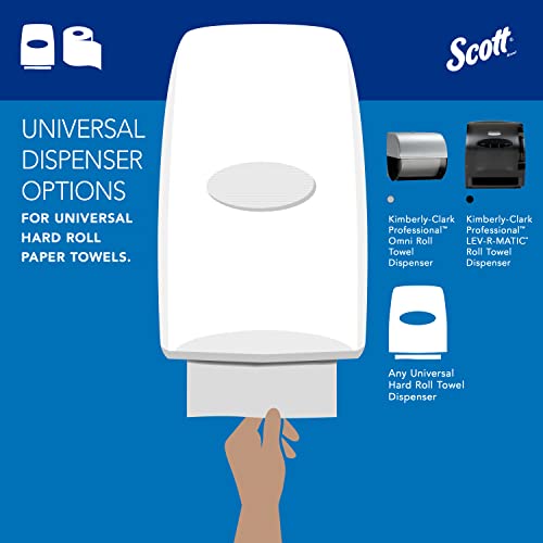 Scott® Essential Universal Hard Roll Towels (02068), With Absorbency Pockets™, 1.5" Core, White, (400'/Roll, 12 Rolls/Case, 4,800'/Case) #TOP2