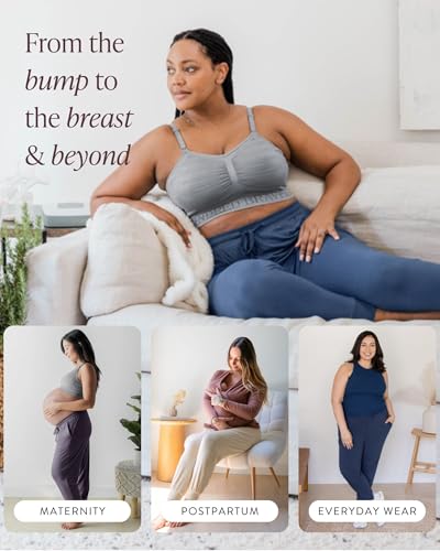 Image of Kindred Bravely Everyday Maternity Lounge Jogger Pants for Postpartum | Soft stretchy sweatpants with pockets and adjustable waistband. Breathable lightweight bottoms with relaxed fit for pregnancy