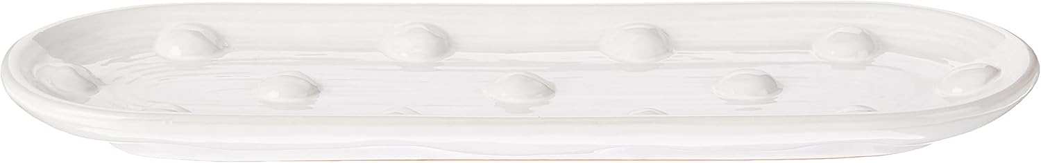  | Mud Pie Dotted Dip and Tray Set, Size 5" x 14" 2" x 4 1/4" Dia | Spreader 6 1/2", White: Chip & Dip Sets