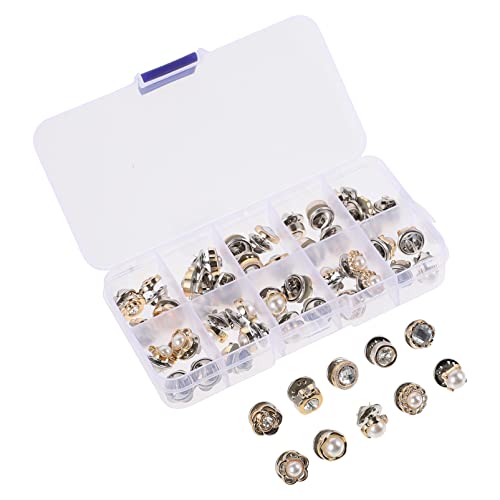 Broche de camisa feminina de segurança: 50 peças de broche de pérola de strass broche vintage de cri