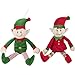 Christmas Elf Plush Toy - 2-Pack Little Santa Helper Kids Soft Stuffed Toy, Fun Holiday Party Gifts Girls, Boys, Festive Decoration, Red, Green, 12.5 x 3 Inches