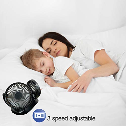 Aoneky Dual USB Rotating Personal Desk Fan #TOP14
