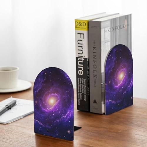 Serre-livres galaxie violette pour stopper la chute des livres d'étagère