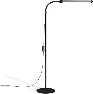 LED Stehlampe Dimmbar Leselampe Stehlampe Wimpern Lampe Kosmetik Lampe mit Schwanenhals 360°Verstellbar für Schlafzimmer Büro