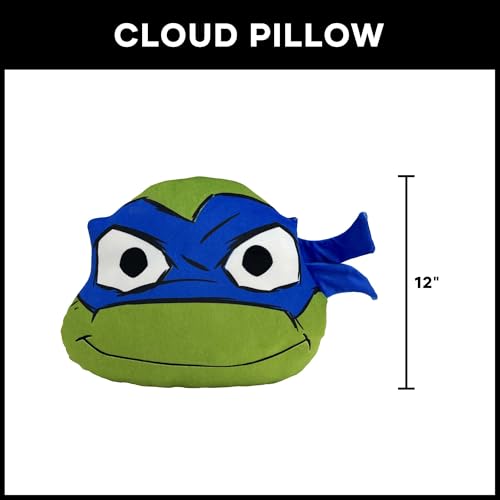 Image of Northwest Teenage Mutant Ninja Turtles Its Leo Cloud Pillow 12 inch - TMNT Plush Stuffed Toy, Kids Room Decor, Cartoon Character Throw Pillow, Gift for Boys & Girls