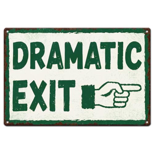 SUPERDANT 1 letrero de metal de 30 x 20 cm, diseño rectangular colorido de salida dramática, placa de hierro preperforada, cueva de hombre, decoración de pared para interiores y exteriores, colorido