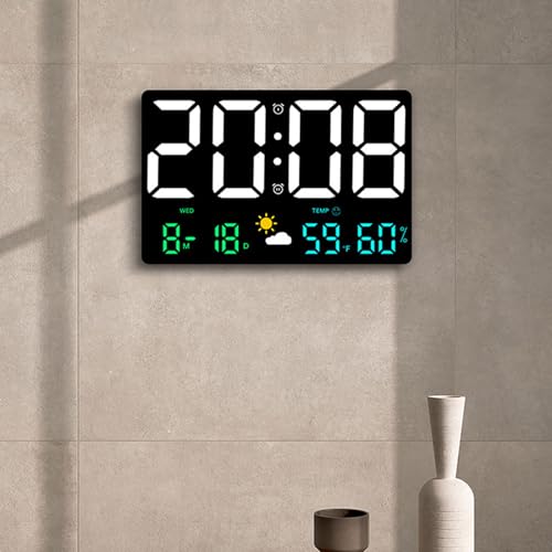 Termómetro reloj meteorológico de pantalla grande para control de clima interior con USB 4
