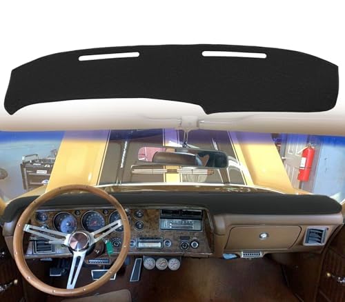 Dash Cover Mat Custom Fit for Chevy Chevrolet Chevelle El Camino Monte Carlo/GMC Sprint Dashboard Pad Cap Carpet Protector K330 (Black)