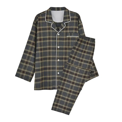 Ensemble pyjama homme flanelle de nuit haut de gamme en pilou