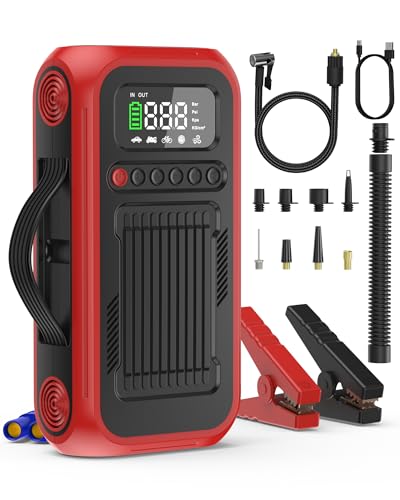 22% off - Tire Inflator Portable Air Compressor,12V Car Battery Jump Starter,5X Faster Air Pump For Car Tire...
