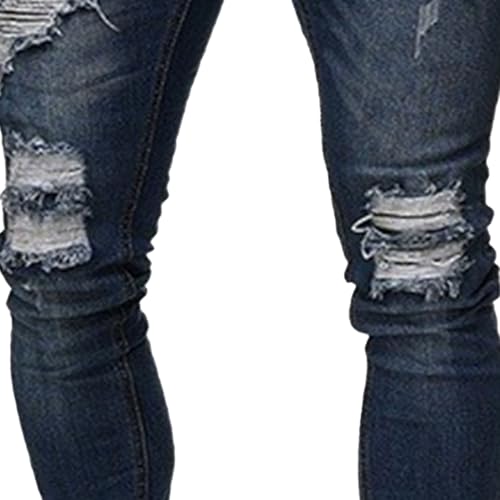 Men's Slim Fit Stretch Ripped Jean Fashion Skinny Outdoor Jean Pants Skinny Tapered Leg Casual Jeans4