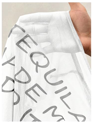 Image of RoseSeek Women's Sheer Mesh Letter Graphic Tees Short Sleeve Crew Neck Y2K Vintage Summer Going Out Crop Tops