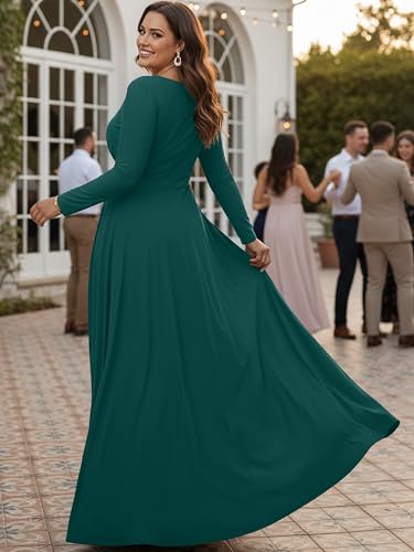 Image of KOH KOH Womens Long Sleeve Flowy Modest Elegant Evening Maxi Dress Gown