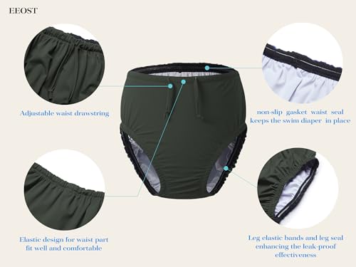 Image of Adult Reusable Swim Diapers Special Needs Swimwear for Incontinence | Adult reusable swim diaper with waterproof leakproof cover for incontinence and pool use