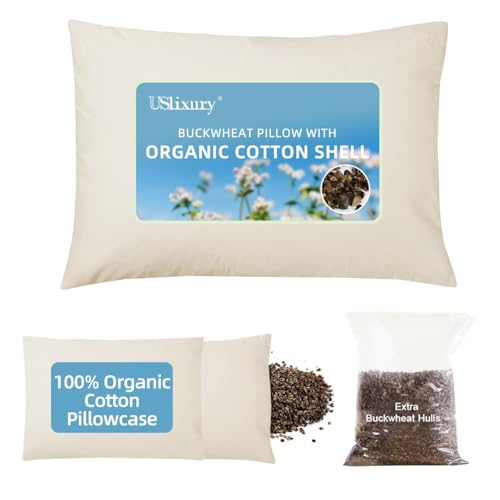 10 Best Buckwheat Hull Pillows for a Restful Night's Sleep 1 USlixury Organic Buckwheat Pillow for Sleeping