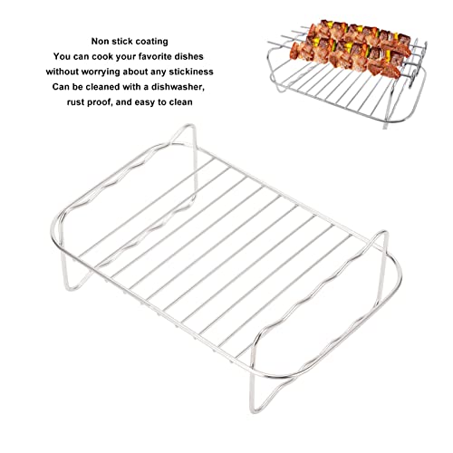 Rack de fritadeira de cesta dupla de aço inoxidável, rack de fritadeira retangular de grau alimentíc