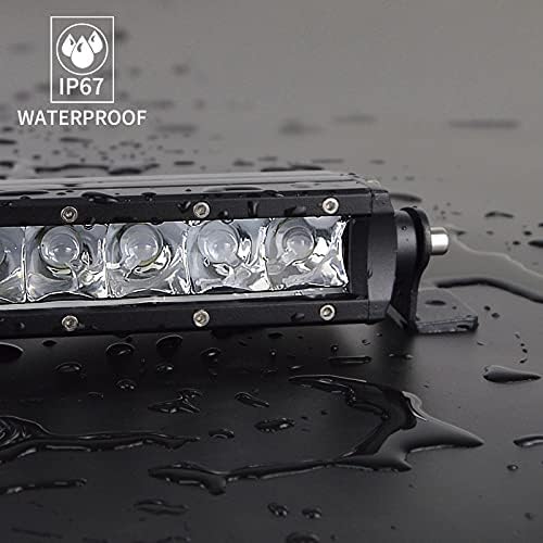 SKYWORLD 19 inch 90W Led Light Bar Single Row Spot Work Driving Lights Fog Lamps with 12V Rocker Switch Wiring for Offroad Truck Boat ATV SUV 4WD 4x4 Car Golf Cart