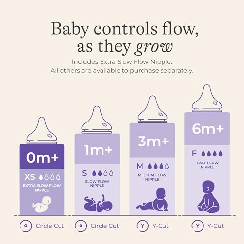 Image of Lansinoh NaturalWave Baby Bottle Nipples, Extra Slow Flow, Size XS, 0+ Months, 4 Count 100% Soft, Durable Silicone, Made Without BPA BPS, Anti-Colic, Supports Baby's Developing Mouth and Teeth