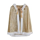 Everfan Youth Princess Cloak | Hooded Cape Costume for Kids (Gold)