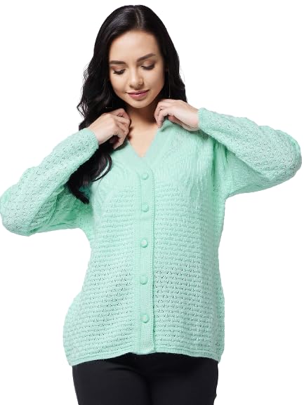 Image of Modeve Self Print Long Sleeves Winter Sweaters for Women||Winterwear||