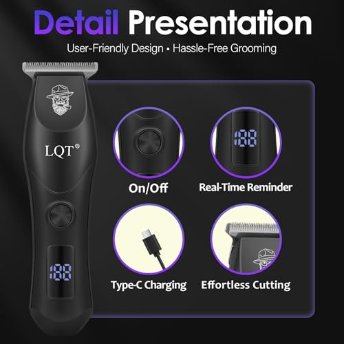 Image of Professional Hair Clippers for Men - Cordless & Corded Dual Mode, 2-Speed & LCD Display, Complete Barber Kit, Scissors, Guide Combs, Rechargeable Beard /Hair Trimmer for Home & Professional Use