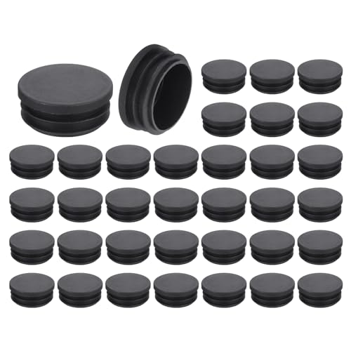 uxcell Round Plastic Plug,42mm(1.65") OD Furniture Leg Pipe Insert 36Pcs