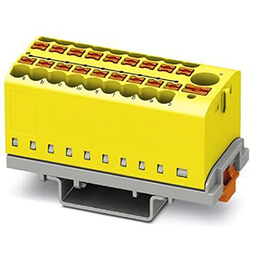 PHOENIX CONTACT Bloc distributeur PTFIX 6/18X2.5-NS35 YE, 690 V, 24 A, section 0,14 mm²-4 mm² Cover