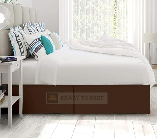 Lightweight Pleated Bed Skirt - Twin XL Size 14 Inch Drop - 100% Microfiber - Bed Skirt for Dorm Beds - Chocolate