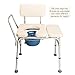 Bedside Commode with Transfer Bench,Padded Bath Chair w/Backrest & Arm,Height Adjustable Shower Chair Adult Potty Chair Commode Chair for Seniors Elderly Disabled, Supports up to 330Lbs,Creamy White