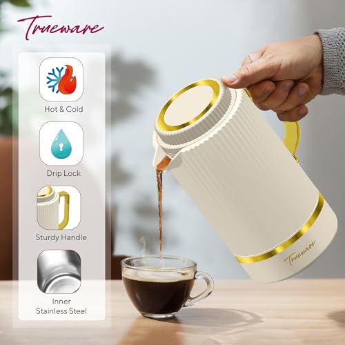 Image of Trueware Marvel 1200 Insulated Flask - 1000 Ml | PU Insulated Inner Stainless Steel Hot & Cold Flask, BPA Free, Leak Proof, Ideal for Tea, Coffee, Water, Hot Beverages