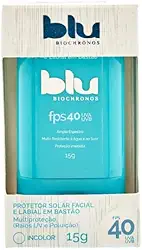 Protetor Solar Facial Vegano Blu 40fps Bastão Incolor Esporte