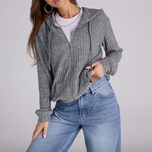 Image of Witsmile Zip Up Hoodie Women Oversized Sweatshirt Long Sleeve 2026 Fall Outfit Lightweight Jackets Workout Clothes
