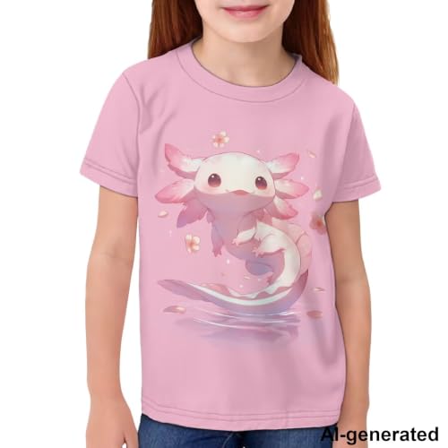 Image of Novelty 3D Graphic T Shirts for Kids Crew Neck Funny Animal Print Short Sleeve Girls Tshirts 3-16 Years