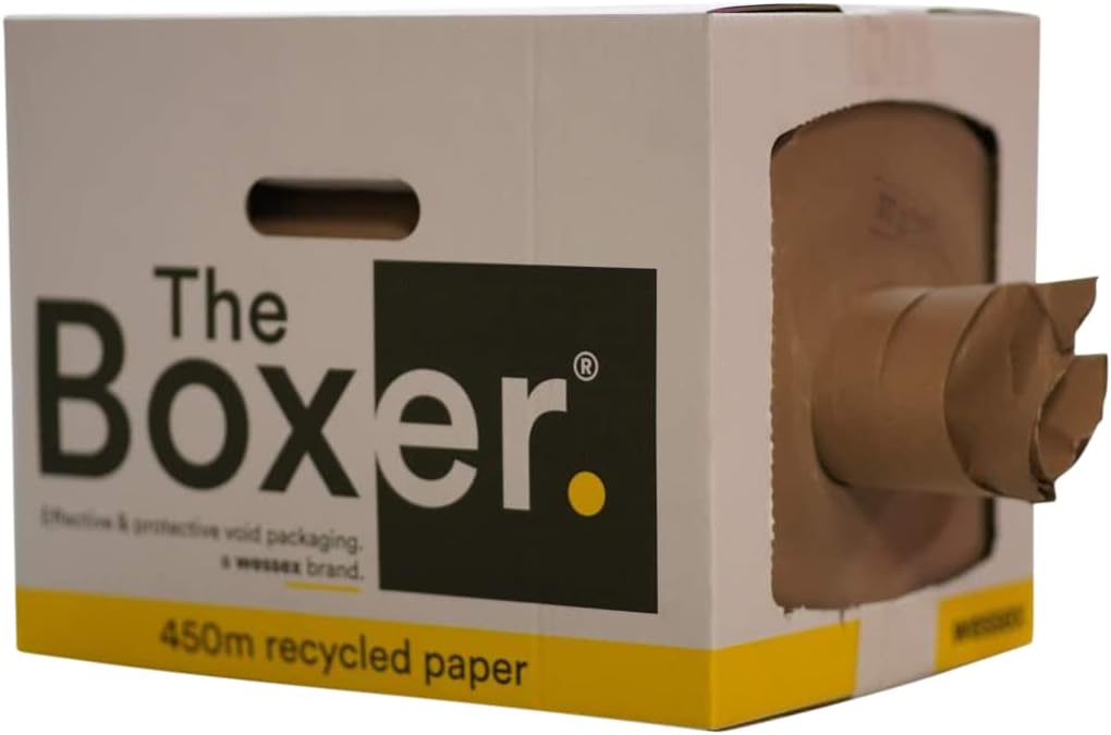 TheBoxer TBHW ® 450m roll of Protective Paper Void Fill Packaging (350mm x 450m) 80GSM. Strong recycled & recyclable packing paper. Ideal for ecommerce. Pack & protect your products with ®