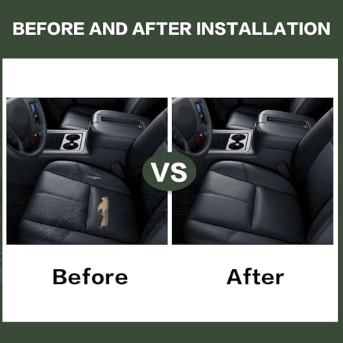 FZJDSD 2PCS Black Driver Side Bottom & Top Lean Back Replacement Leather Seat Cover Compatible with Chevy Silverado Tahoe Avalanche Suburban Compatible with GMC Sierra Yukon 2007-2013 - Image 3