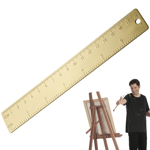 Règle en Métal - Outil Multifonctionnel à Double Échelle - Règle Droite De Mesure | Pour Mesurer Tracer et Couper Étudiants Artisans Ingénieurs