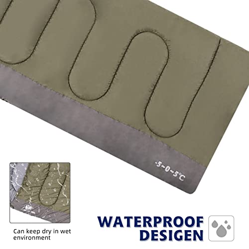Sleeping Bag for Adults & Kids, Waterproof Lightweight Backpacking Sleeping Bags, Envelope Hooded 3 Season for Camping Hiking Outdoor Travel miniatura 6