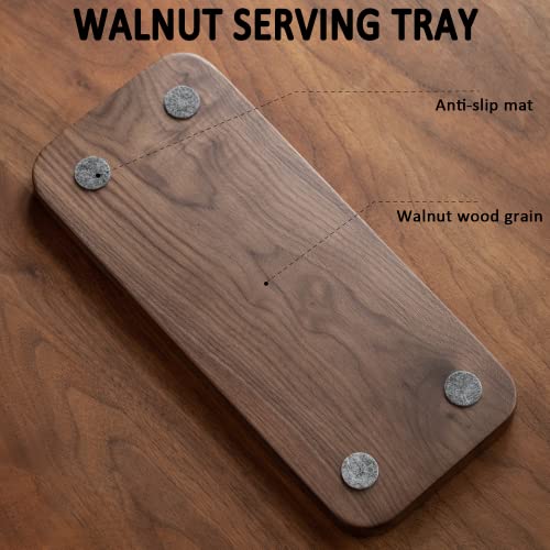 Muso Wood Walnut Serving Tray Solid Wood Small Tray Rectangle Platter Bathroom Tray Dinner Tray Tea Tray Coffee Tray (11.8 X 5 In) #TOP3