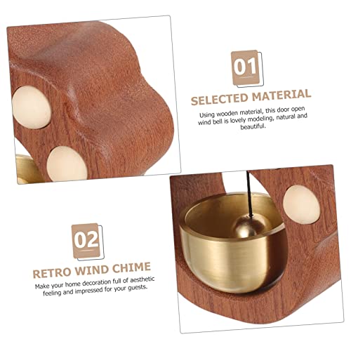 Cloche ouverture de porte bois et sonnette décorative pour la maison