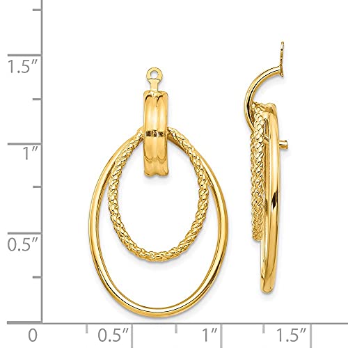 Diamond2Deal 14K Yellow Gold Double Hoop Earring Jackets 36X12 Mm Fine Jewelry For Women (L-36 Mm W-21 Mm) #TOP2