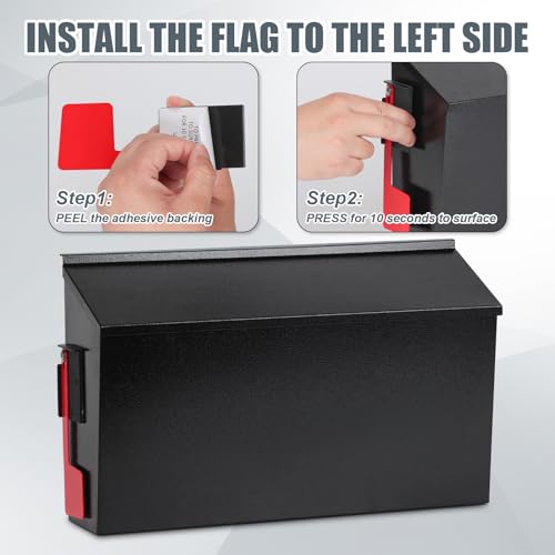 image for KYODOLED Wall Mount Mailboxes for Outside with Flag and Number Sticker