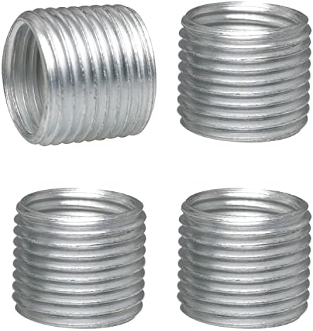 M10 to M12 Threaded Tube 4PCS 10mm M10 Female and M12 Male Allthread Allthread Hollow Threaded Rod Tubes Adapter Thread Sleeves Thread Extension Tool for Electrical Lamp Socket