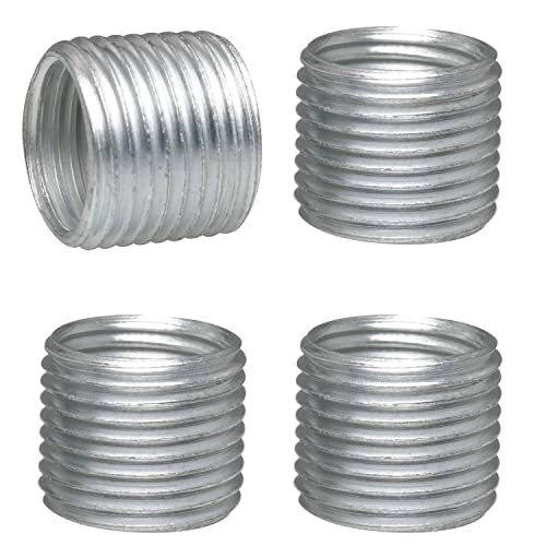 ITROLLE M10 to M12 Threaded Tube 4PCS 10mm M10 Female and M12 Male Allthread Allthread Hollow Threaded Rod Tubes Adapter Thread Sleeves Thread Extension Tool for Electrical Lamp Socket