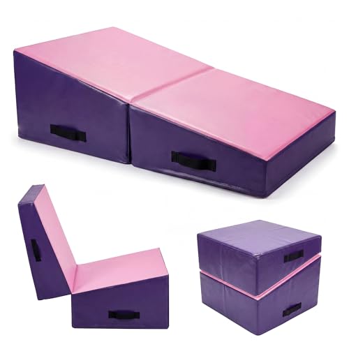 Incline Gymnastics Mat, Gymnastics Cheese Mat, Skill Shape Tumbling Backbend Trainer Exercise Mat, with High-Density Foam & Waterproof Cover, Skill Sh