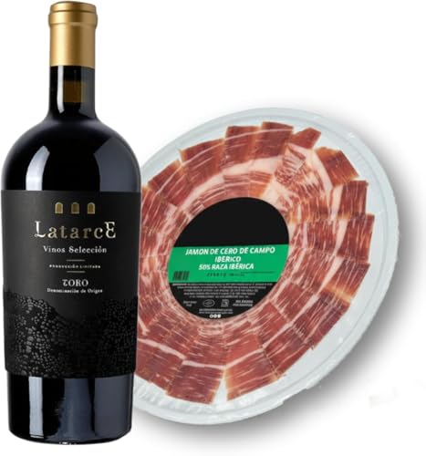 Pack Gourmet | Vino Tinto Latarce Selección D.O Toro + Jamón Ibérico Cebo de Campo 50% | Ideal para Regalo