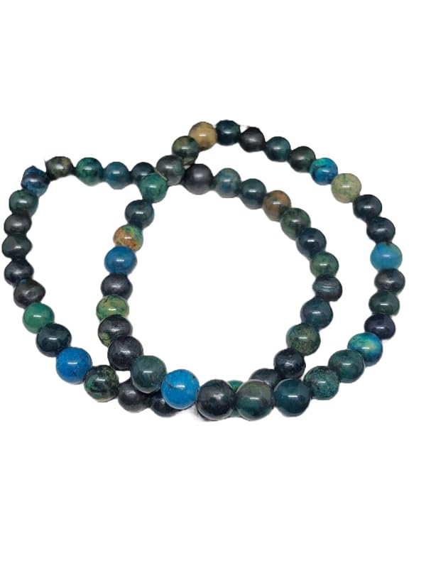 Bracelet chrysocolla de guérison en cristal extensible bien-être
