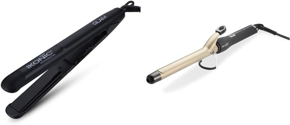 IKONIC Women's Glam Straightener (30) & Ikonic Curling Tong - Ct-22Mm, Black