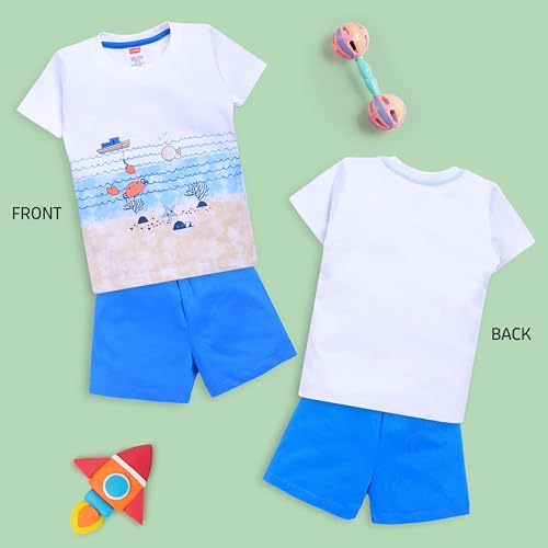 Image of LuvLap Baby Boys Regular Fit 100% Cotton Half Sleeves Boys T-Shirts and & Shorts Set Pack of 3