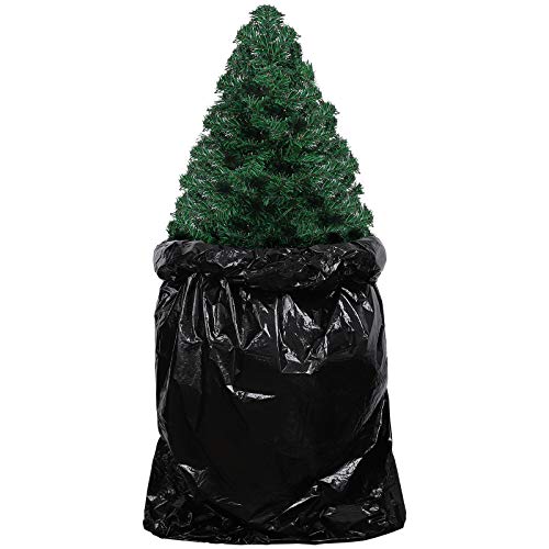 URATOT Large Christmas Tree Storage Bag Christmas Tree Waterproof Removal Bag Black Christmas Tree Plastic Bag Christmas Tree Poly Storage Bag 9 x 6 Feet